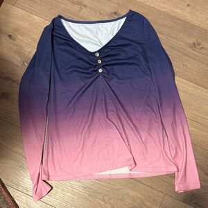 Elegant Ombre Long Sleeve Top